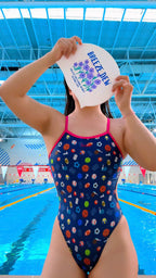 One-piece racing swimsuit cutout 26017