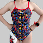 One-piece racing swimsuit cutout 26018
