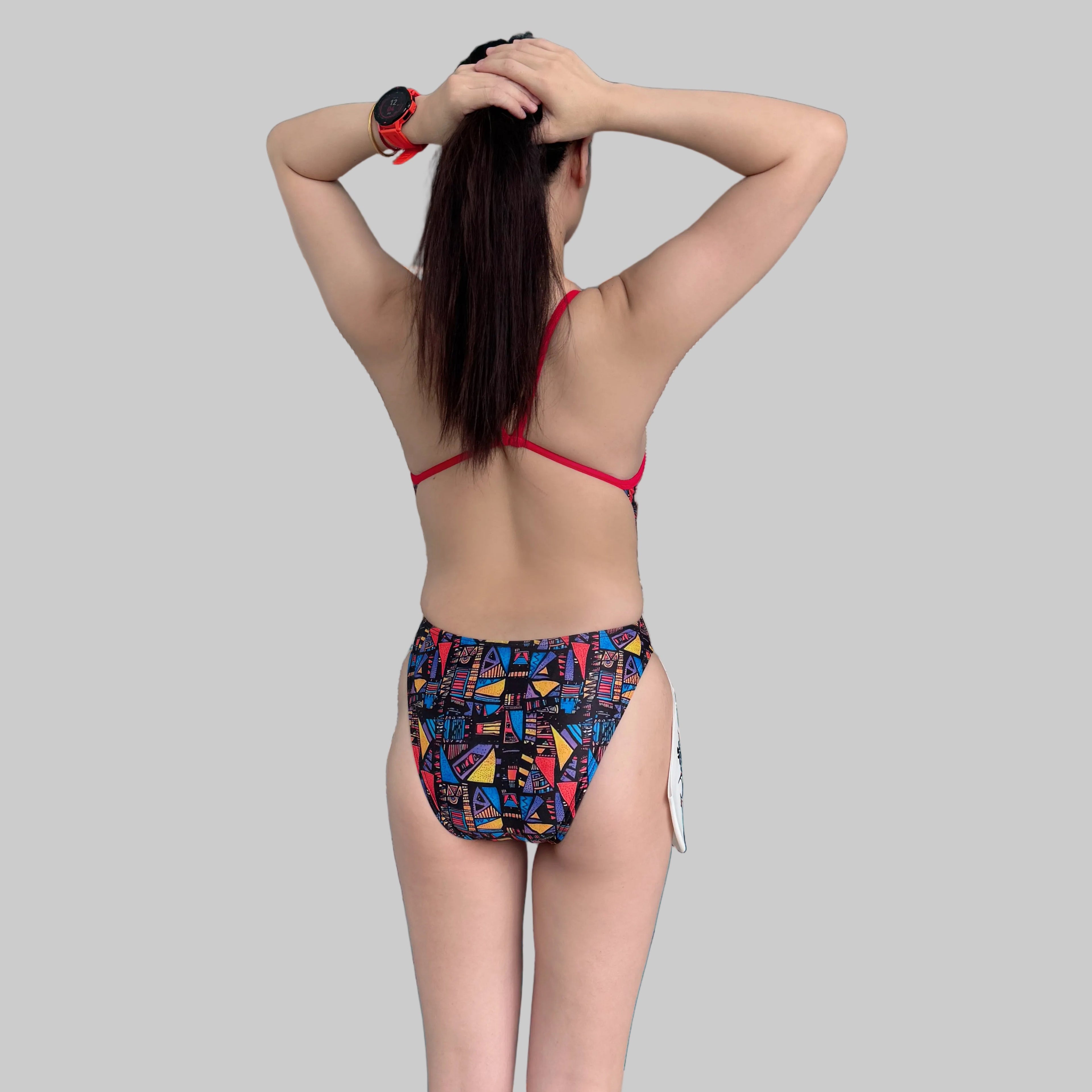 One-piece racing swimsuit cutout 26018