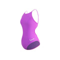 This neon purple one-piece racing swimsuit