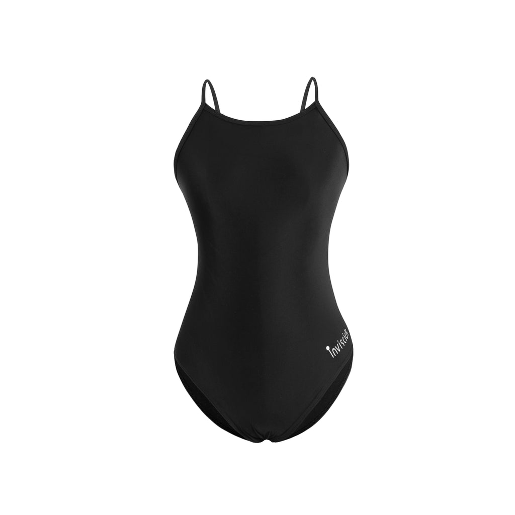 Black one-piece swimwear
