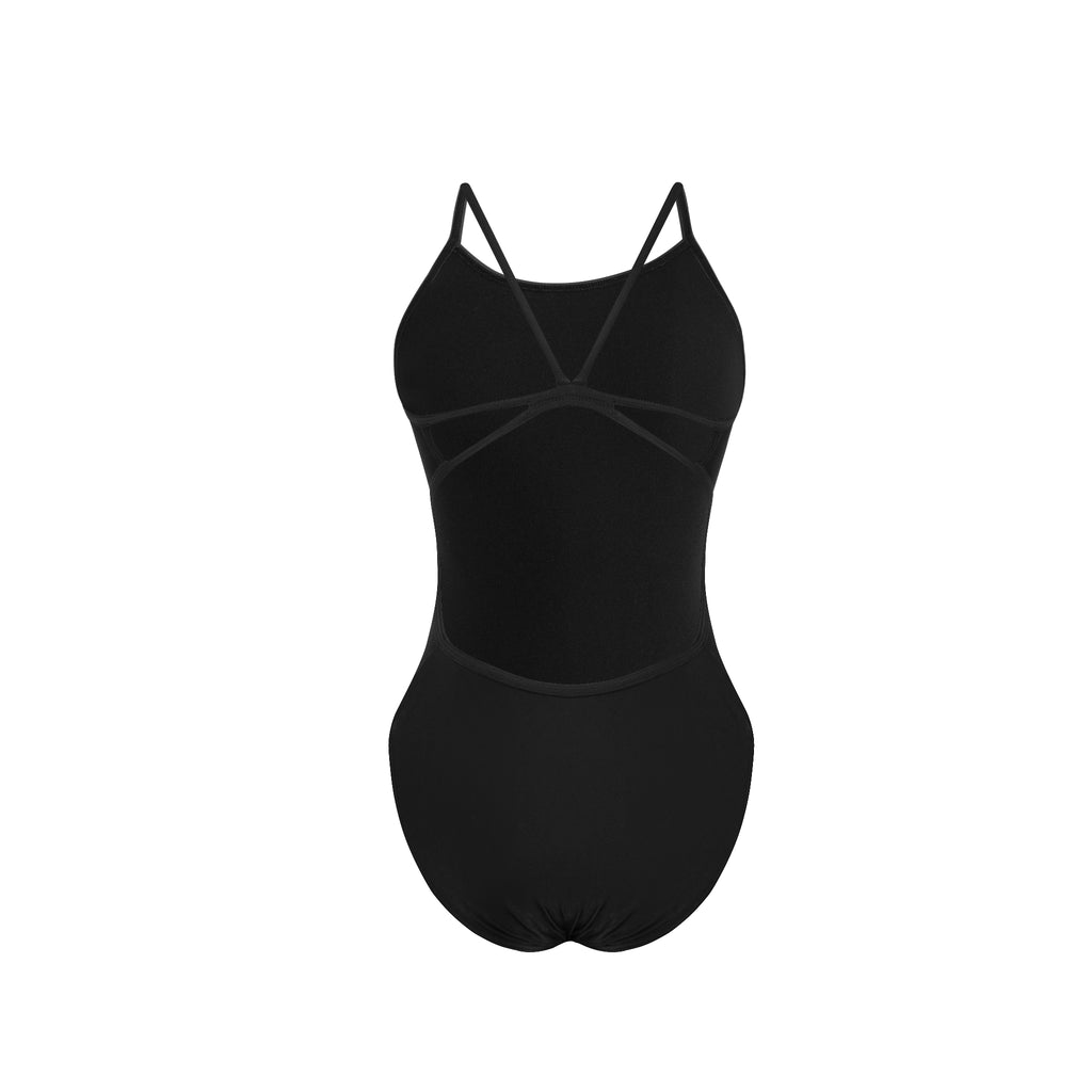 Black one-piece swimwear