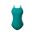 Teal one-piece racing swimsuit cutout