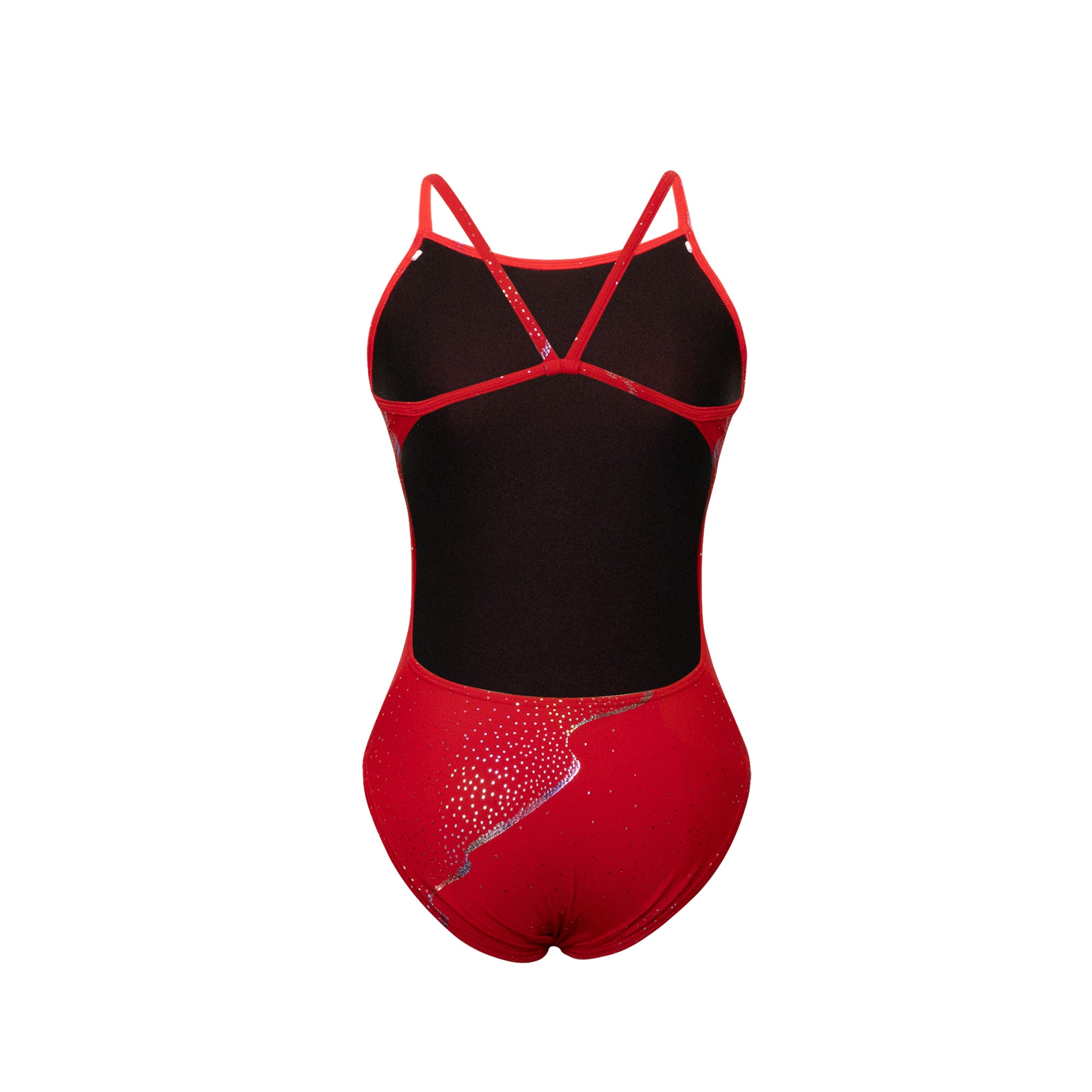 Red one-piece racing swimsuit