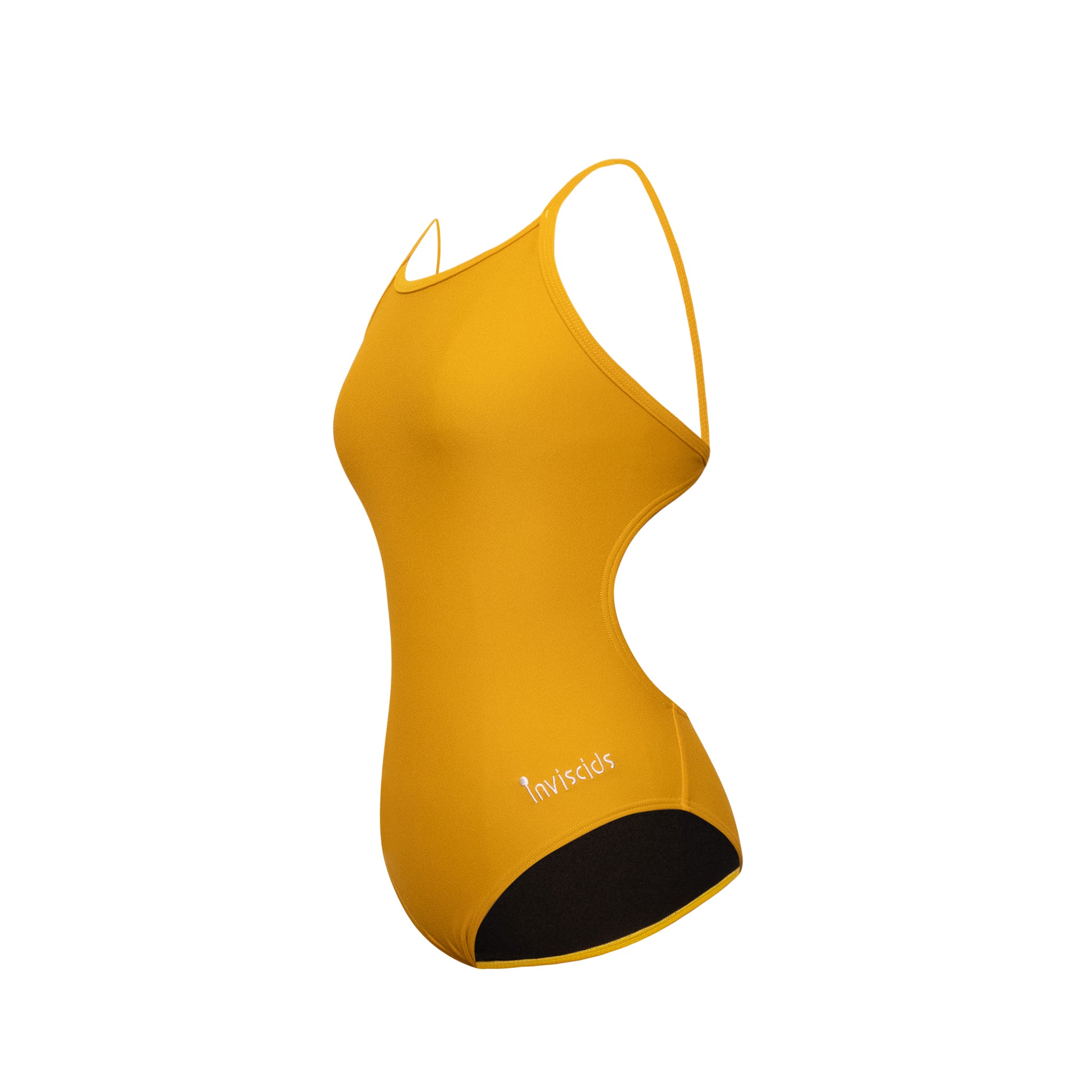 Warm Yellow Competitive Training Swimsuit- dragonfly back straps