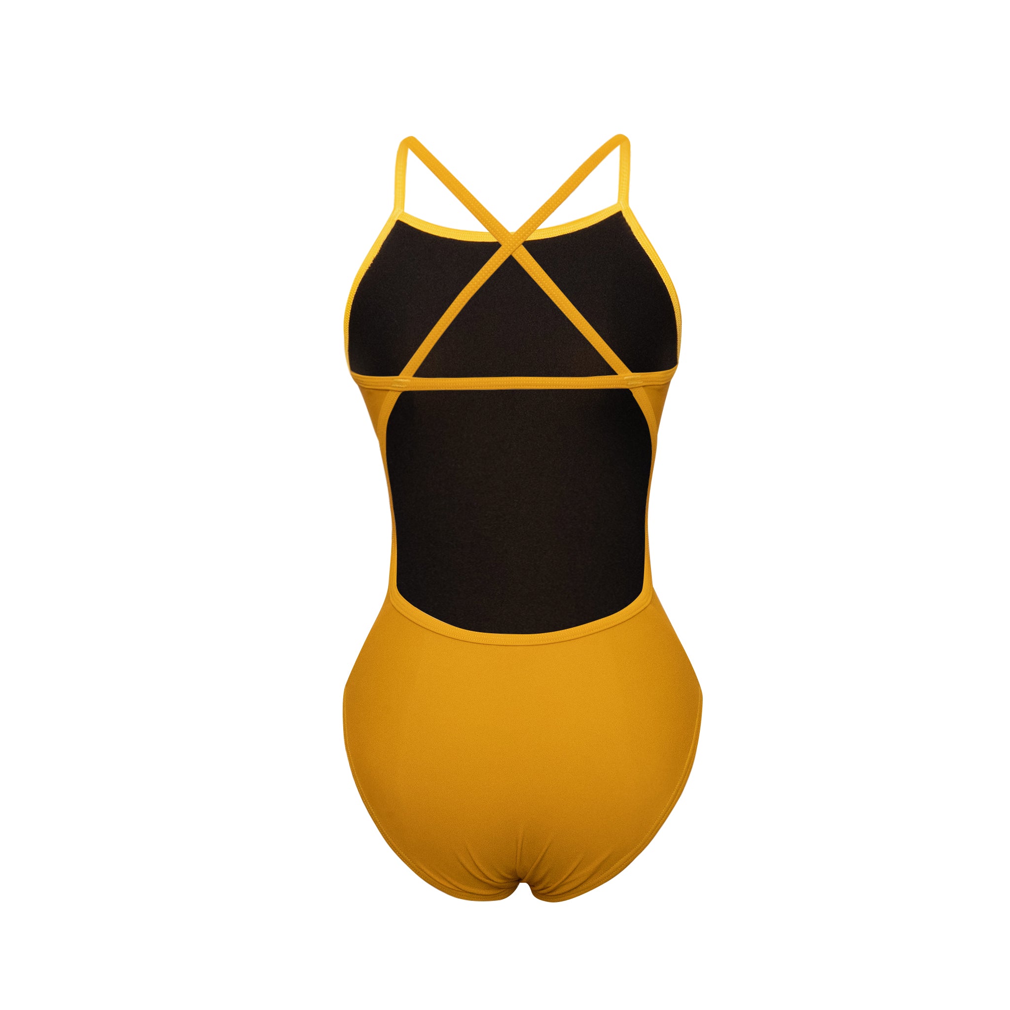 Warm Yellow Competitive Training Swimsuit-cross back