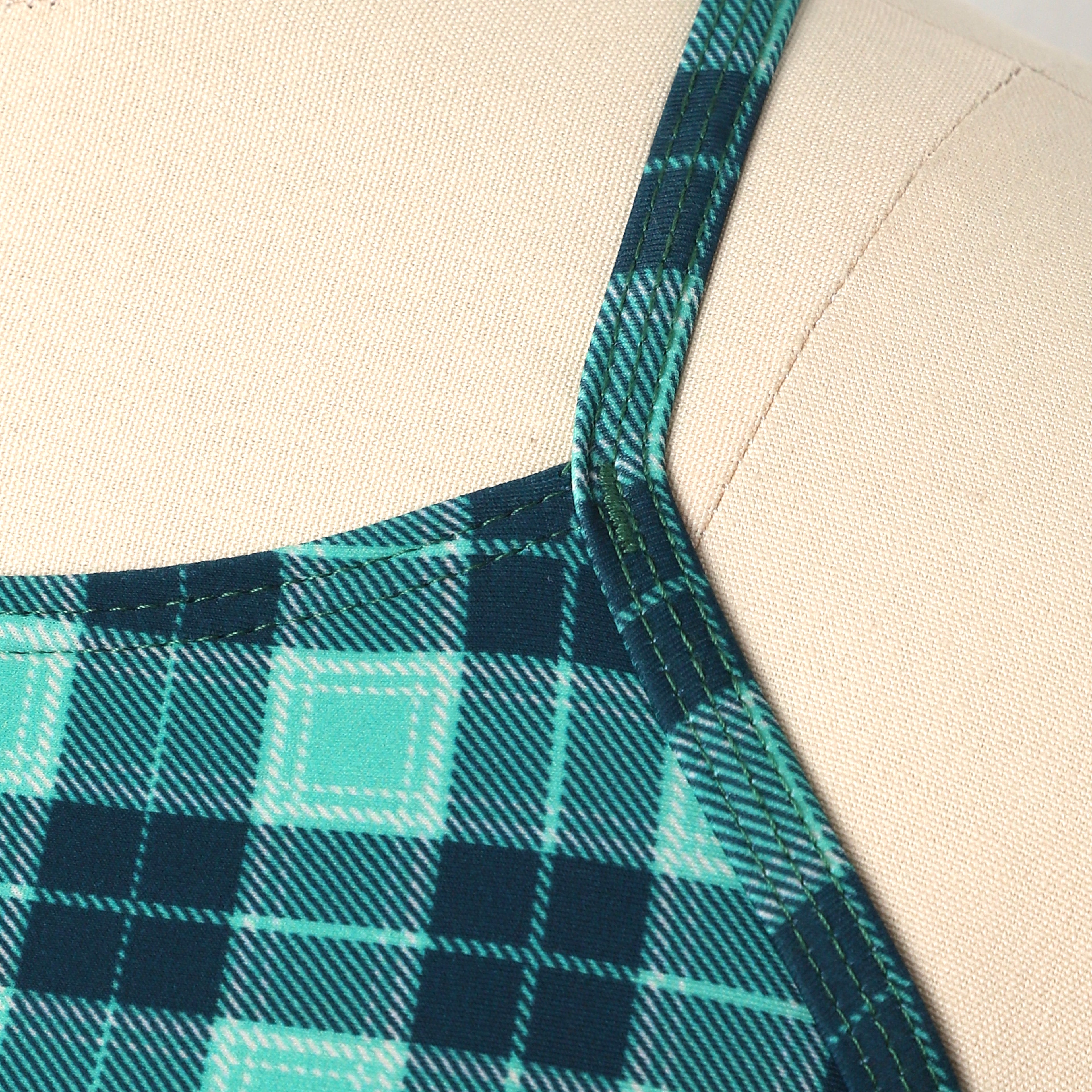 Meet Yourself in the Water — Emerald Plaid Elegance: A Serene Swimwear