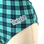 Meet Yourself in the Water — Emerald Plaid Elegance: A Serene Swimwear