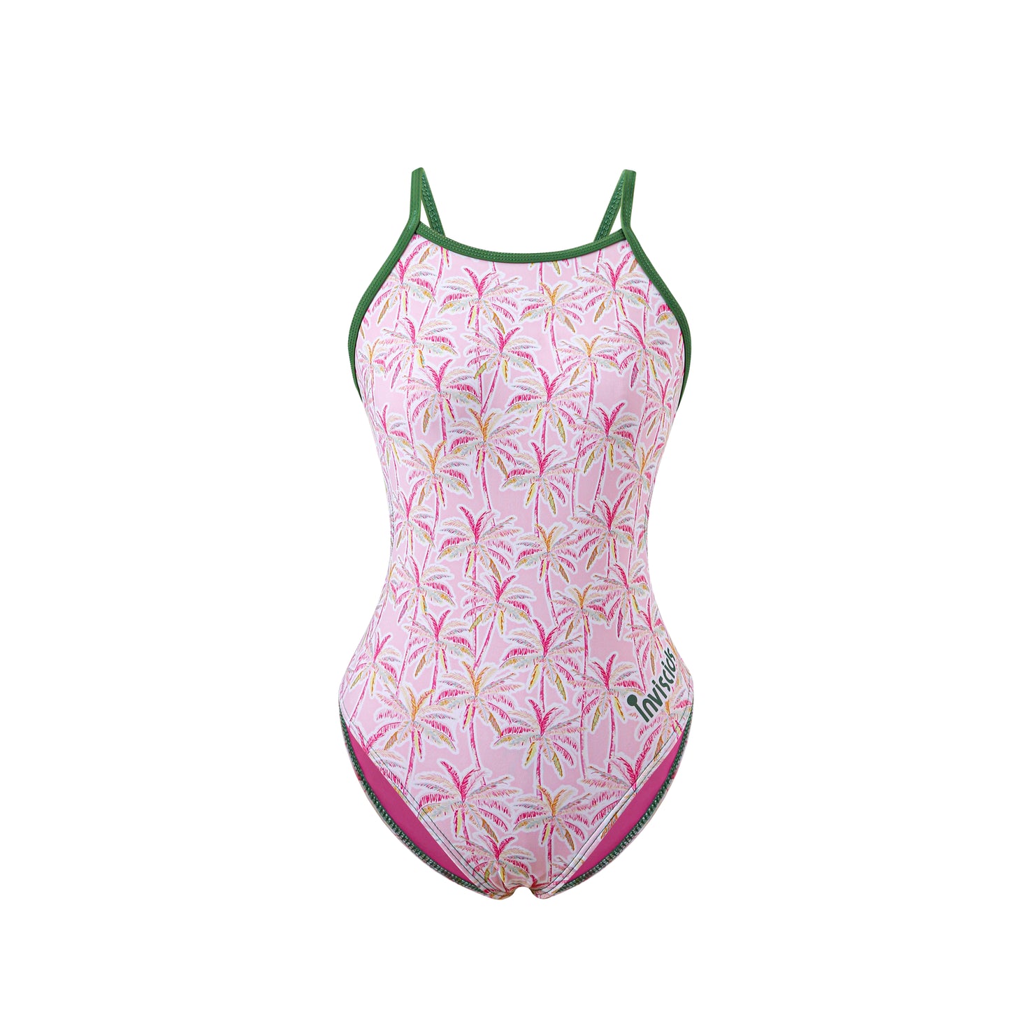Vibrant Pink Coconut Blossom Performance Swimwear — Dynamic Design for Active Style