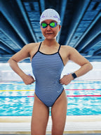 Teal one-piece racing swimsuit  26027
